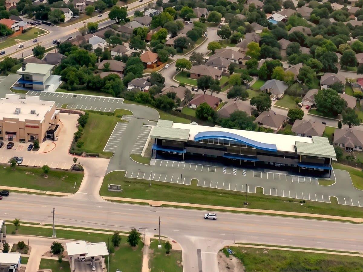 Aerial view of the 114 Grand Ave Pkwy site, Pflugerville